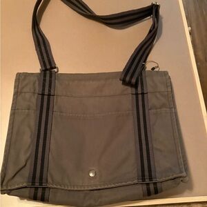 HERMES Hermes Fool Tubass MM Shoulder Bag Men's Gray Canvas Back